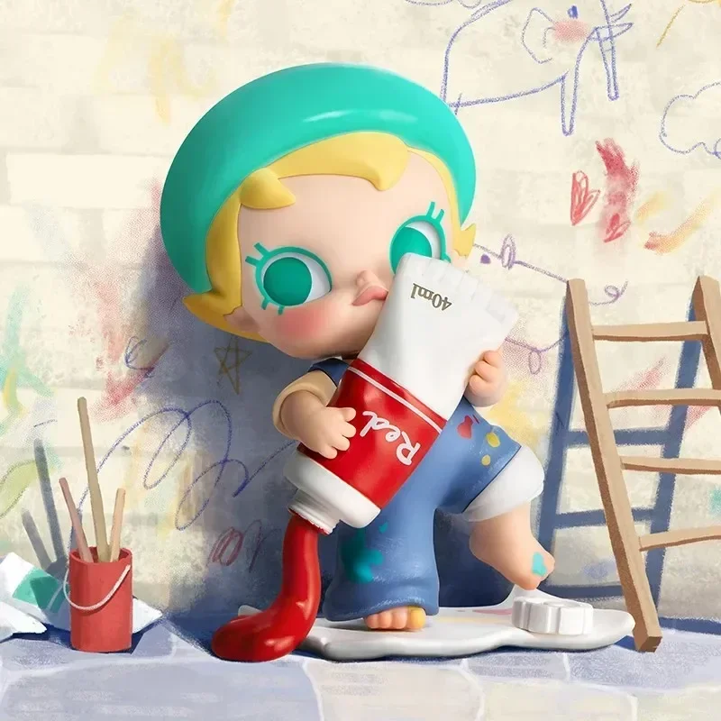 البوب مارت بيبي مولي بلدي المعانقة اكتشاف سلسلة صندوق أعمى صندوق غامض Kawaii الحلي التماثيل ديكور المنزل نموذج لسطح المكتب الدمى