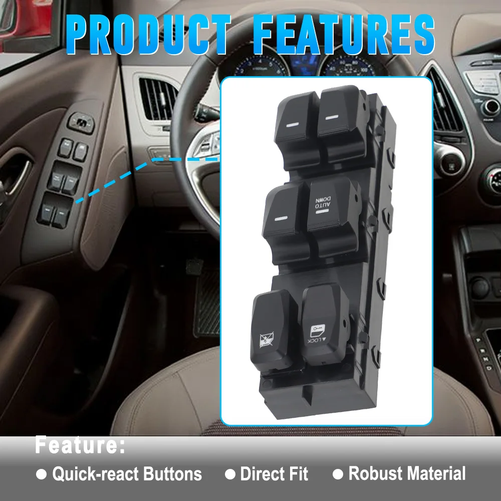 

Передний левый главный переключатель управления стеклоподъемником 93571-2S050 для Hyundai Tucson 2.0L 2.4L 2010-2015