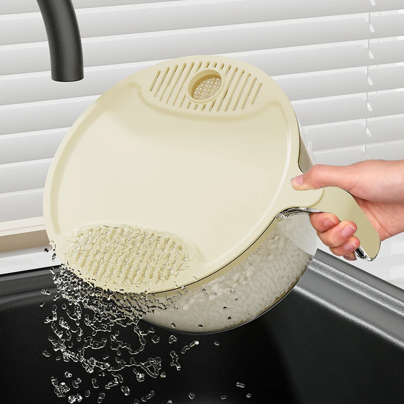 UFORU-سلة غسيل الأرز متعددة الوظائف ، البلاستيك ، الضوء ، الفخامة ، المطبخ ، الصرف المنزلي