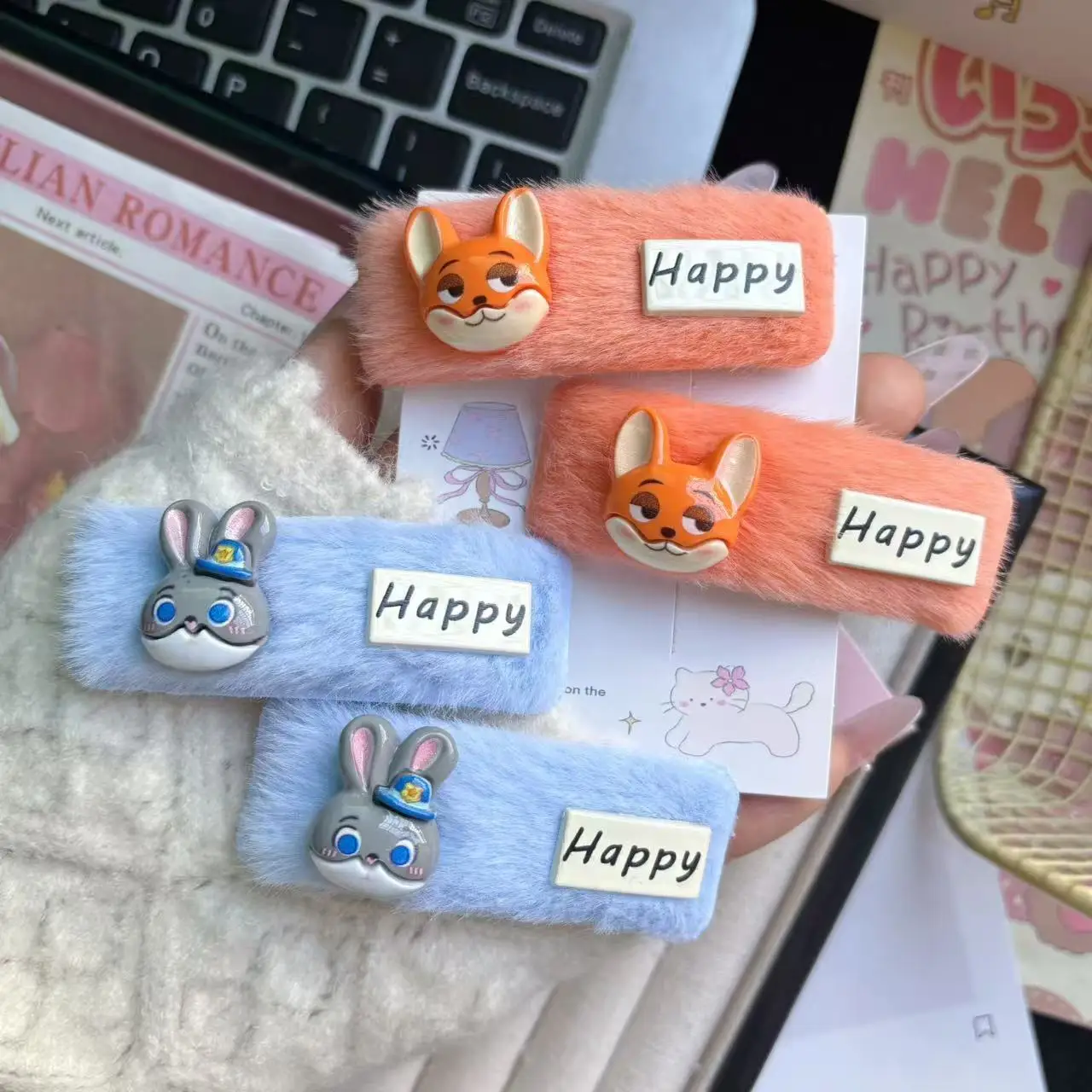 10 قطعة جديد لـ Zootopia2 مقاطع الشعر والاكسسوارات دبابيس الشعر للأطفال للعصابات والشعر القصير BB مقاطع وبطاقات الشعر Kawaii Christmas