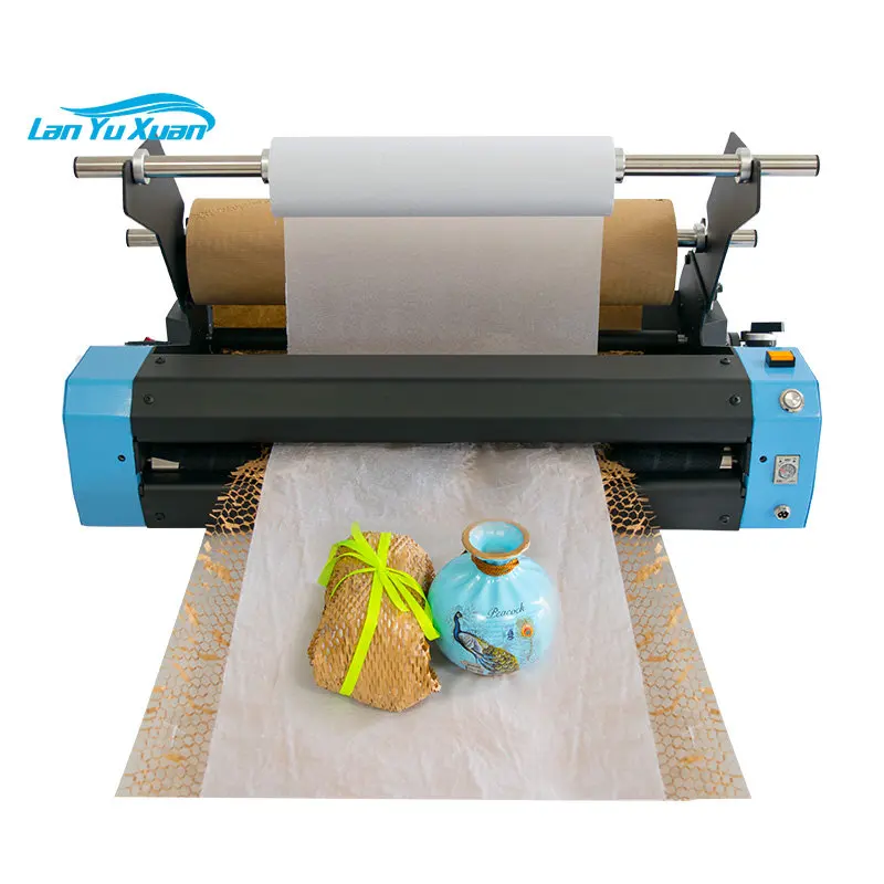 100% Manufacturer Price Electric Automatic Making Buffer Filling Pad Packaging Cushion Wrapping Kraft Paper Honeycomb Machine