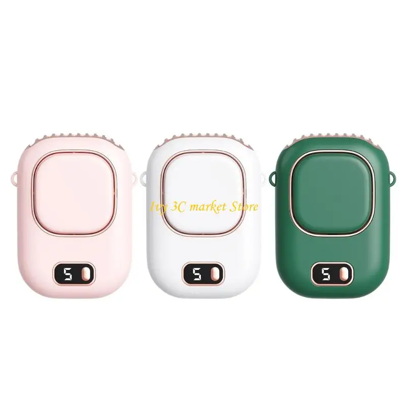D7YC Compactly USB Power Fan 3 Speed Setting Ergonomic Wearable For Hot Weather