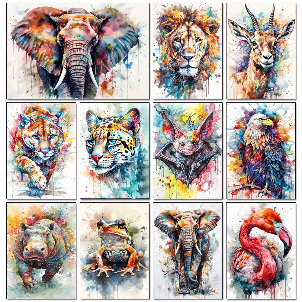 DIY Diamond Painting New Collection Jungle Animal Lion Elephant Cross Stitch Full Drill Embroidery Art Picture of Rhinestones