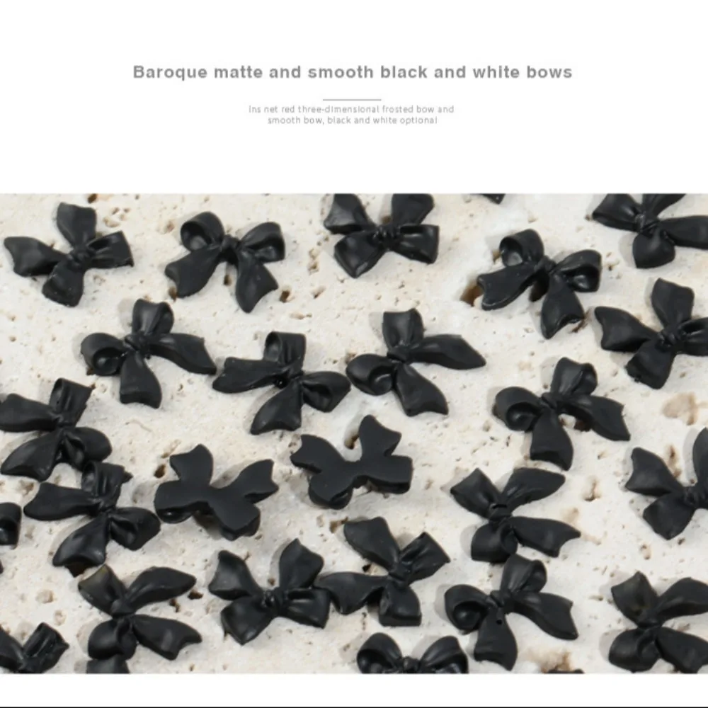 50 قطعة ثلاثية الأبعاد مسمار الفن Bowknot أبيض وأسود الراتنج مسمار الديكور حجر الراين DIY بها بنفسك مسمار الفن الديكور مانيكير حلية