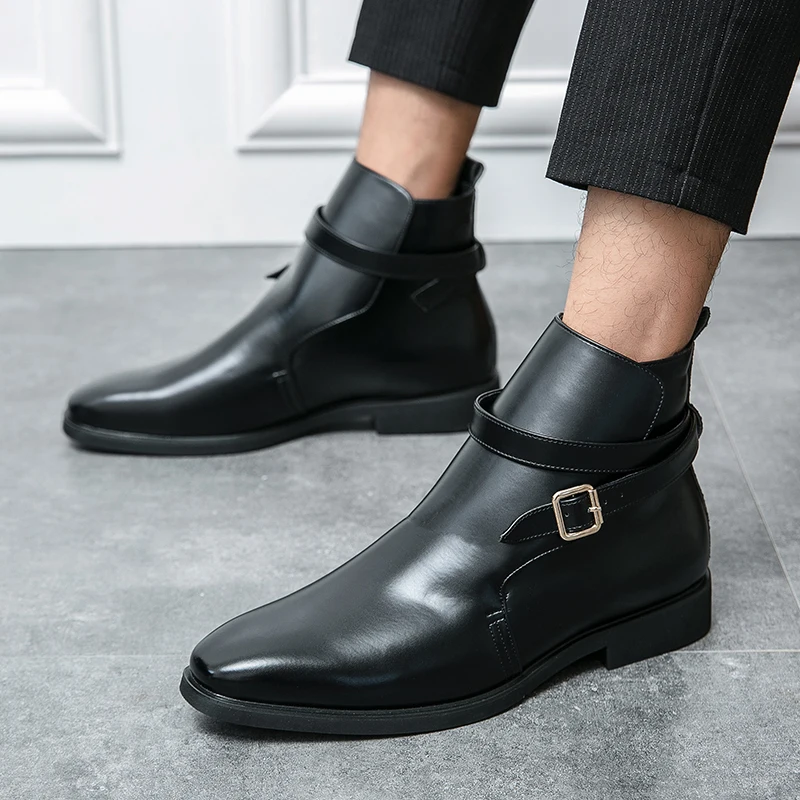 

Boots For Men's Daily Outdoor Dress Height Increasing Shoes Chelsea Boots Men Shoes Retro Fashion Versatile Business Casual