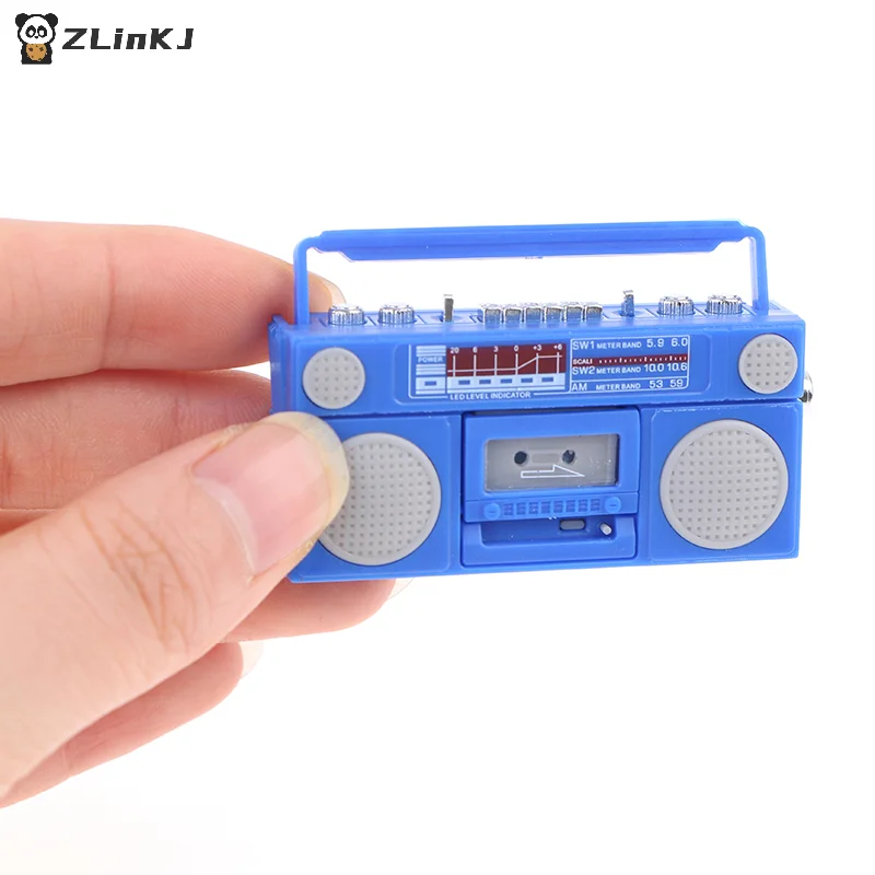 ▶ Maison de poupée Miniature, Mini enregistreur Radio Miniature, modèle de meubles de maison de poupée, accessoires de décoration, jouets pour collectionneurs, 1/12