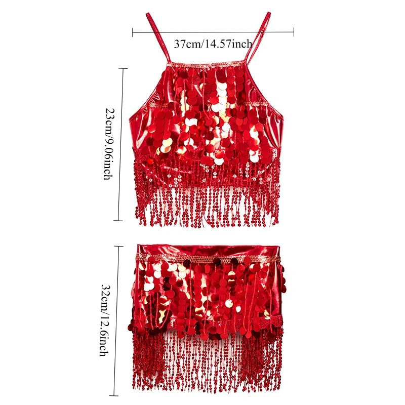 Trajes de desempenho de festa conjuntos de dança do ventre dança indiana correntes de cintura lantejoulas borlas toalhas de quadril trajes de desempenho