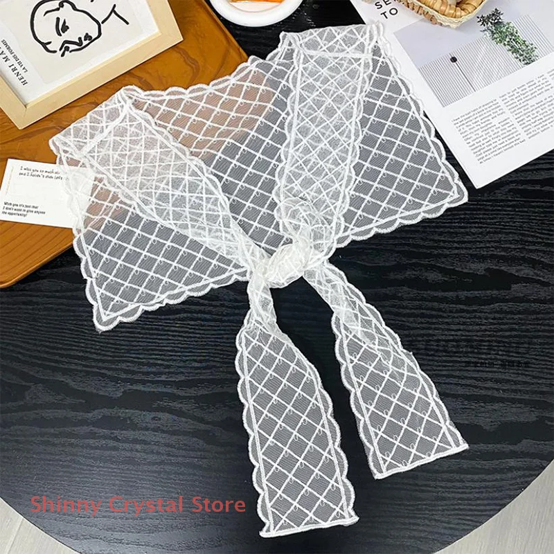 New Lace Triangular Binder Headscarf Beige French Farm Style Girl Korean Style Ins Style Lace-up Hair Band Toe Cap