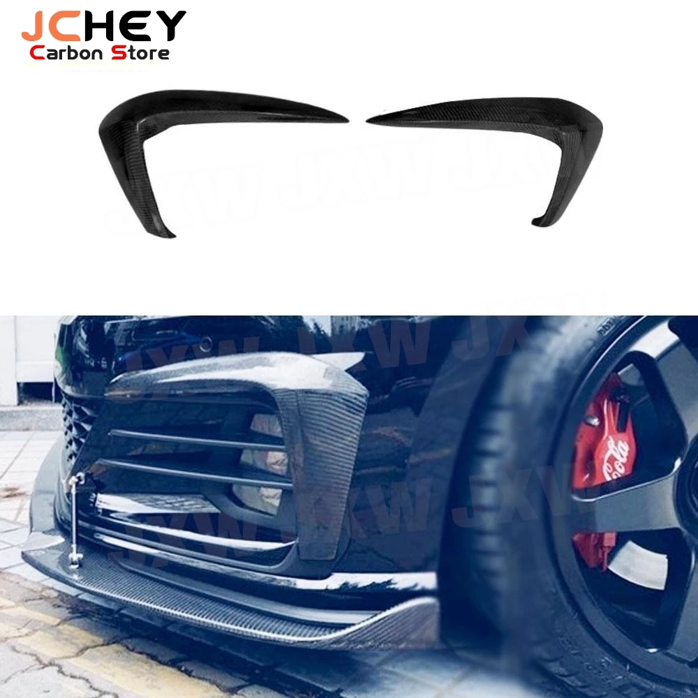 

JCHEY 2PCS Carbon Fiber Front Fog Lamp Fins Splitters Trim Canards Fins Cover For VW Golf 7.5 GTI 2018 2019 FRP Body Kits