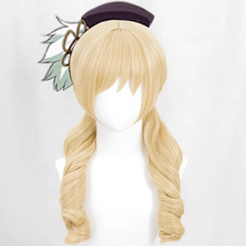 Puella Magi Madoka Magica Peruca Anime Cosplay para Adultos, Tomoe Mami, Cabelo Encaracolado Longo, Acessórios de Festa de Halloween, Adereços para Mulheres e Meninas