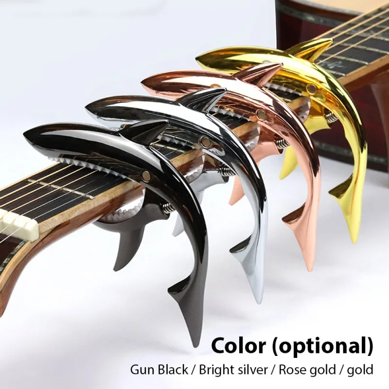 

Metal Shark Acoustic Guitar Capo Clip Metal Clamp with Changing Strings Tools Wood Classic Electric Guitar Ukulele Universal