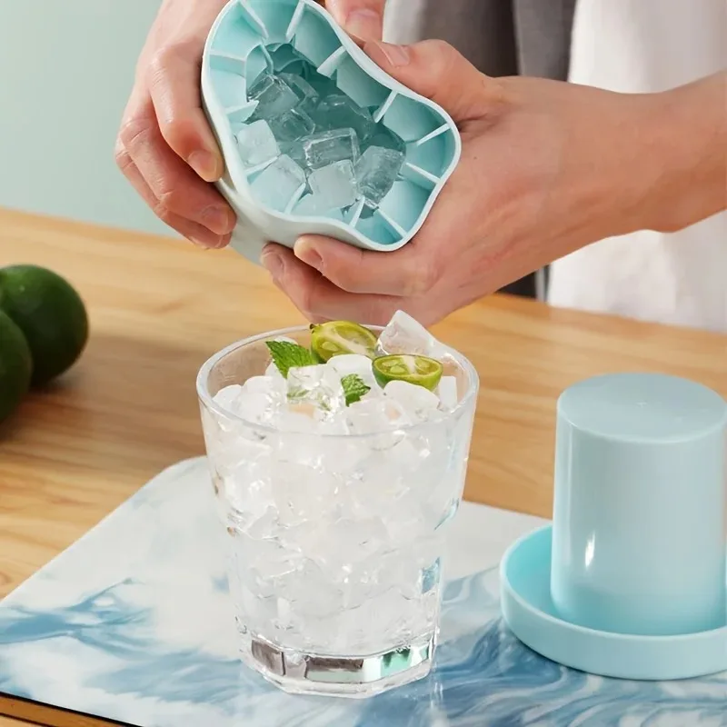 Multifunktionale Silikon Eiswürfelform Eismaschine Tragbare Box Eiswürfel Eimer Haushaltsgegenstände