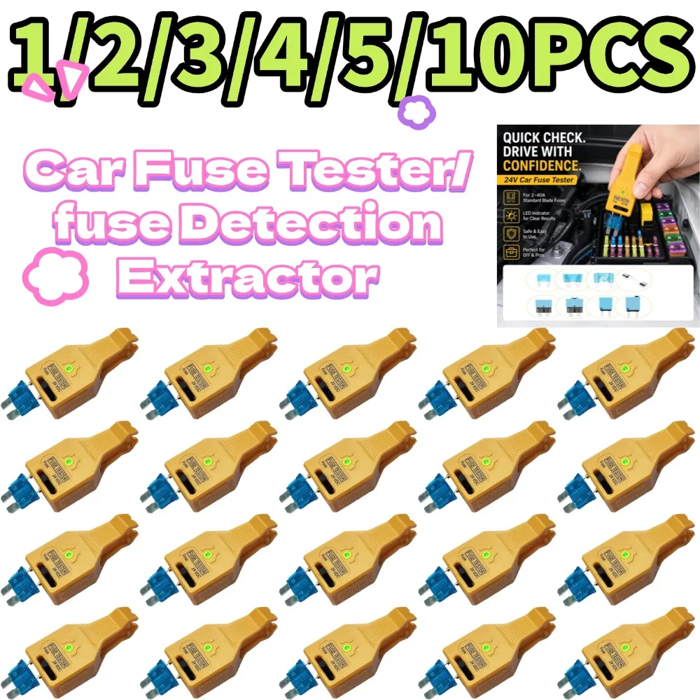 1/2/3/4/5/10PCS Car Fuse Tester/fuse Detection Extractor/fuse Continuity Tester/universal DC24 Car Inspector Disassembly Tool