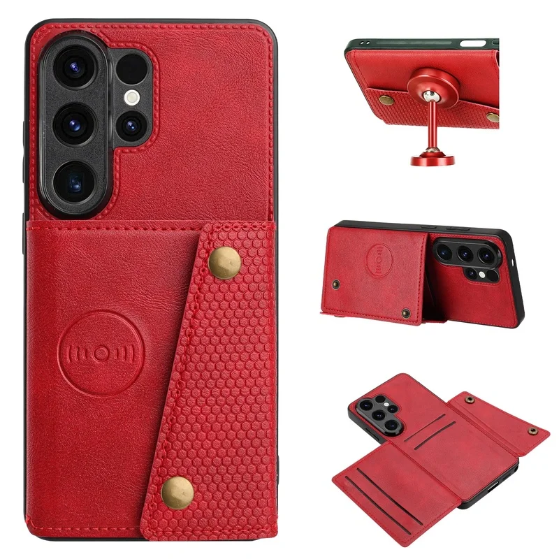 PU Leather Wallet Case for Samsung Galaxy S26 S25 S24 S23 Ultra A57 A56 A36 A26 A17 A16, Card Holder Kickstand Magnetic Cover