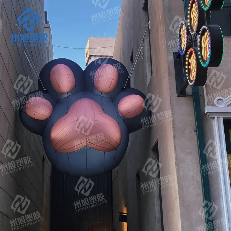 Giant inflatable foot cat  god bear animal foots sole with led light for street decoration