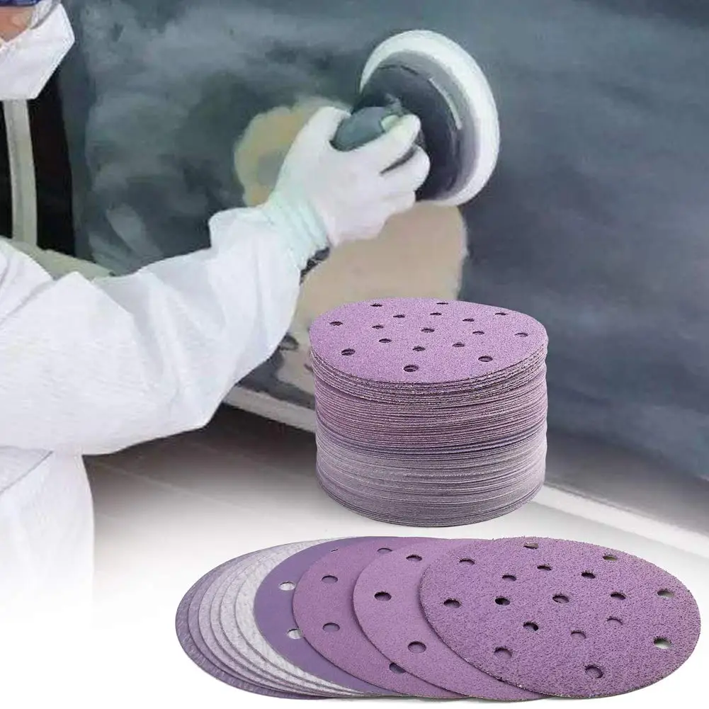 6 Inch 17 Hole Sanding Discs 60-2000 Grit Wet Dry Sandpaper Hook and Loop For Festool Random Orbital Sander 150mm Sandpaper