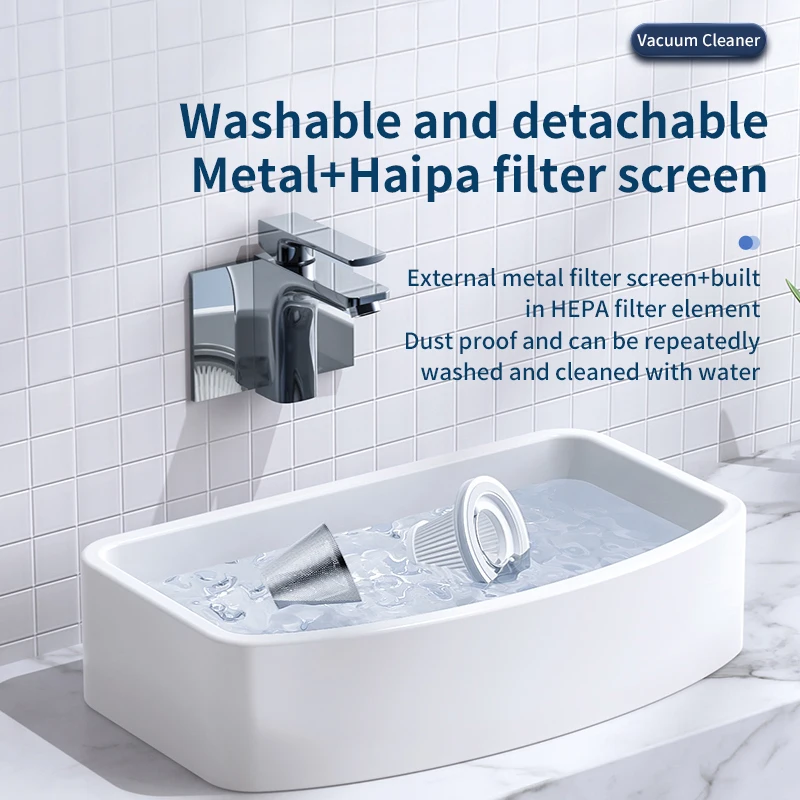 Convenient Washable Detachable Wireless Portable Dust Collector Dust Catcher Dual Use Car Home Type-C Charging Vacuum Cleaner