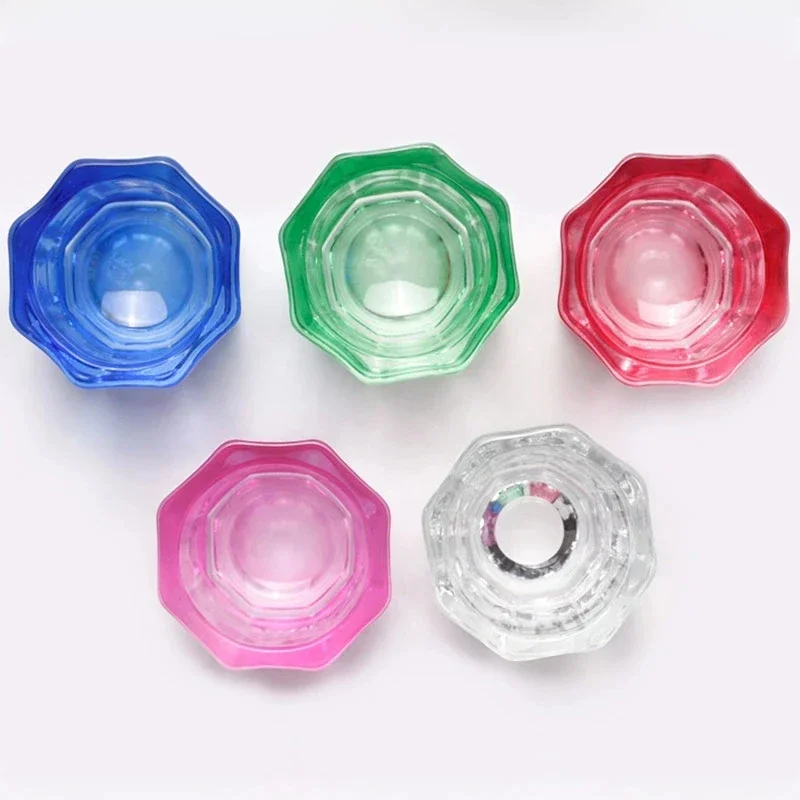 1pc Colorful Crystal Glass Cup Acrylic Powder & Liquid Blending Plate Dappen Dish for Nails Manicure Bowl Cup Nail Art Tools