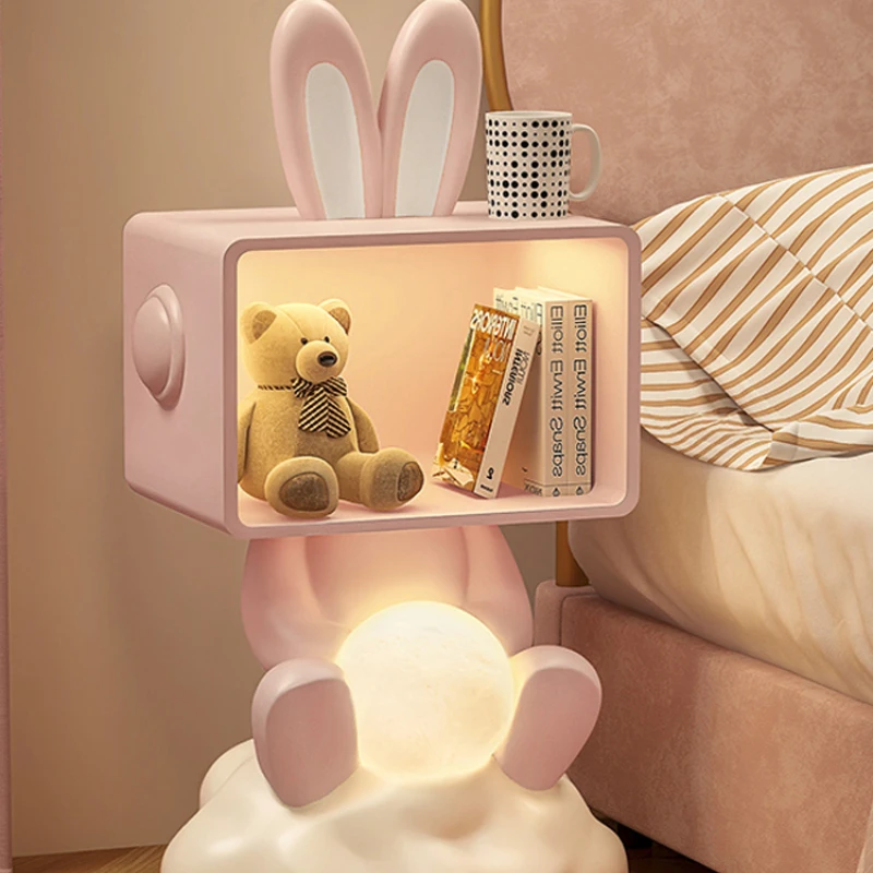 B-M Boys bedside table integrated table lamp cartoon space boy children's room bedroom floor cabinet astronaut bedside table