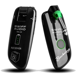 SWIFF WS-50 Guitar Wireless System 100 UHF Channels Rechargeable Audio Wireless Transmitter Receiver for Guitar Bass Electric