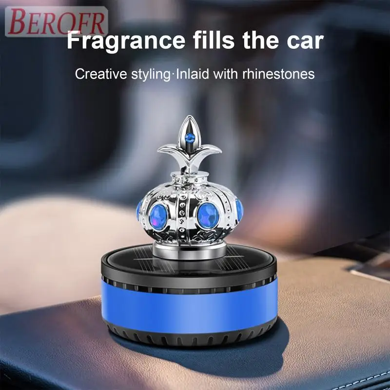 Car Air Freshener Diffusers Solar Powered Crown Car Perfume Aromatherapy Vent Clip Car Air Vent Accessories Creative Perfume