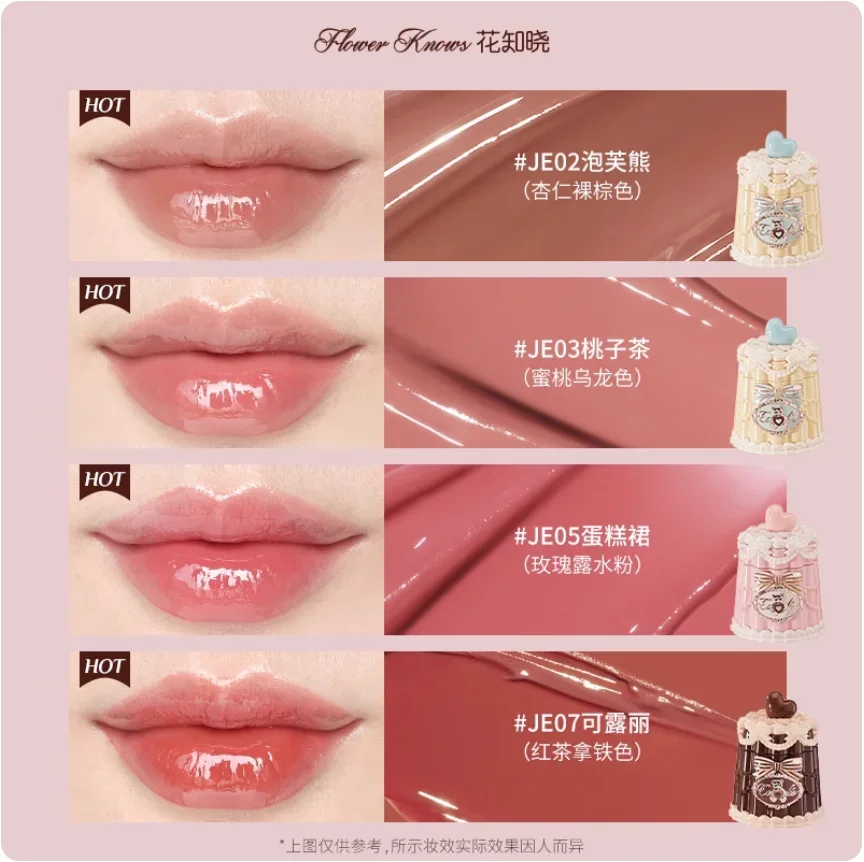 Flower Knows The Sweetie Bear Collection Coating Lip Jelly Lip Cream 5ml Maquillaje de labios Cosméticos profesionales