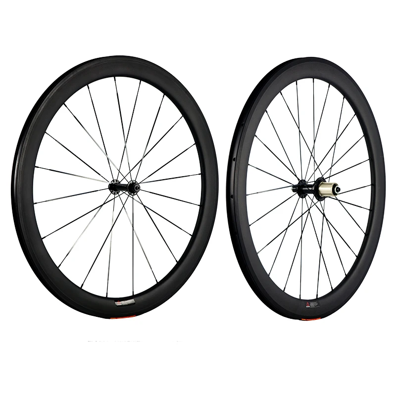 Road Bike Wheels T700 Carbon Fibre Material Rim Height Optional 20-24H Hubs Fits 8 9 10 11 Speeds With Flat Spokes Bicycle Parts