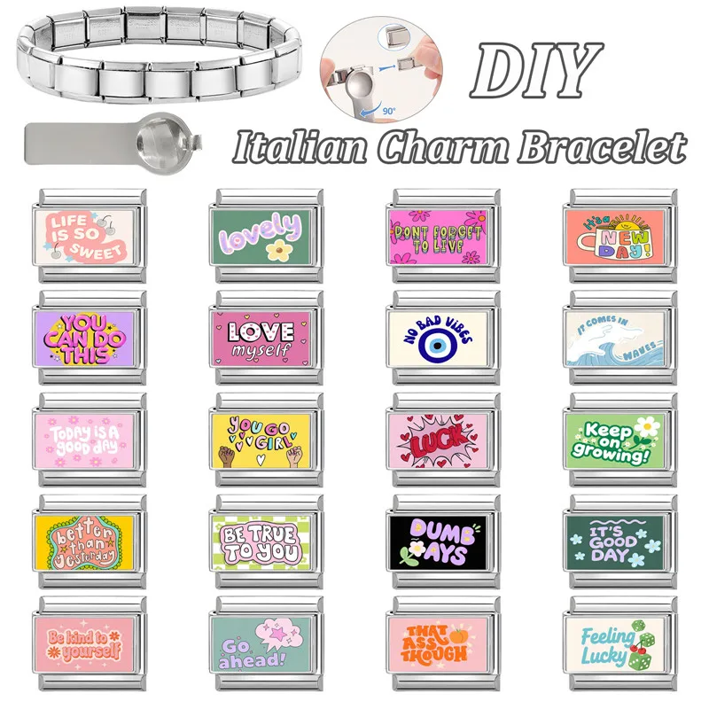 Neue schöne Haustier Katzen und Hunde italienische Charm Links passen 9MM Edelstahl Armband Frauen Männer DIY Herstellung von Schmuck – Detail 12