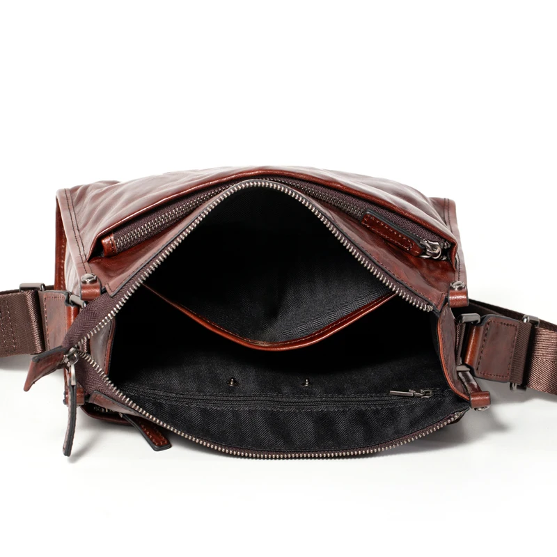 حقيبة كروس جلدية كاجوال للرجال طبقة علوية من جلد البقر محمولة بسعة كبيرة حقيبة كتف مفردة للأعمال والترفيه جديدة 가방шока #5