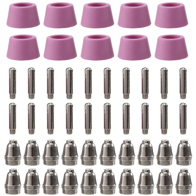 

Exquisite-50Pcs Plasma Cutter Torch Consumables Electrode Nozzles Cups Kit For AG-60 SG-55 WSD-60 Fit CUT-60 LGK-60 Plasma Cutte