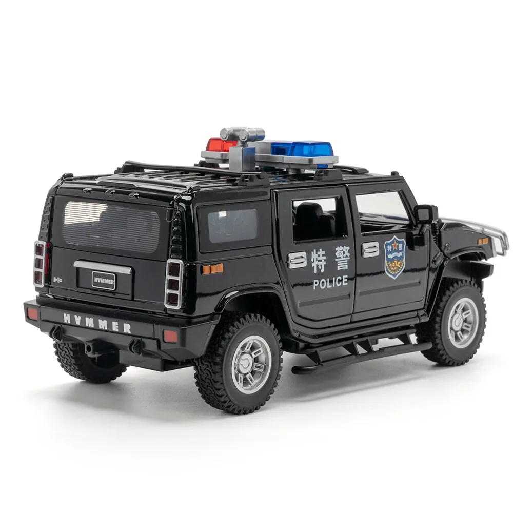 Metal Alloy Model car 1:24 HUMMER H2 car Off-road car Simulation Diecast  Sound Light Pull Back Collection Toy Gifts