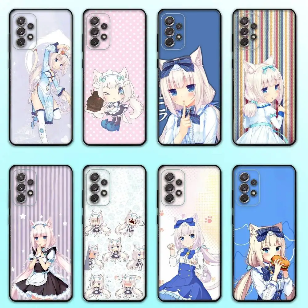Funda de teléfono GAME-N-N-Nekopara-V-vanilla para Samsung S 25,24,23,22,30,21,10,9,Ultra,Plus,Lite,FE,4,5G, funda negra suave