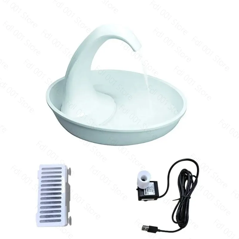 Automatic Swan Shaped Pet Water Dispenser for Cats And Dogs Electric Water Fountain Feeding Bowl with Flowing Water
