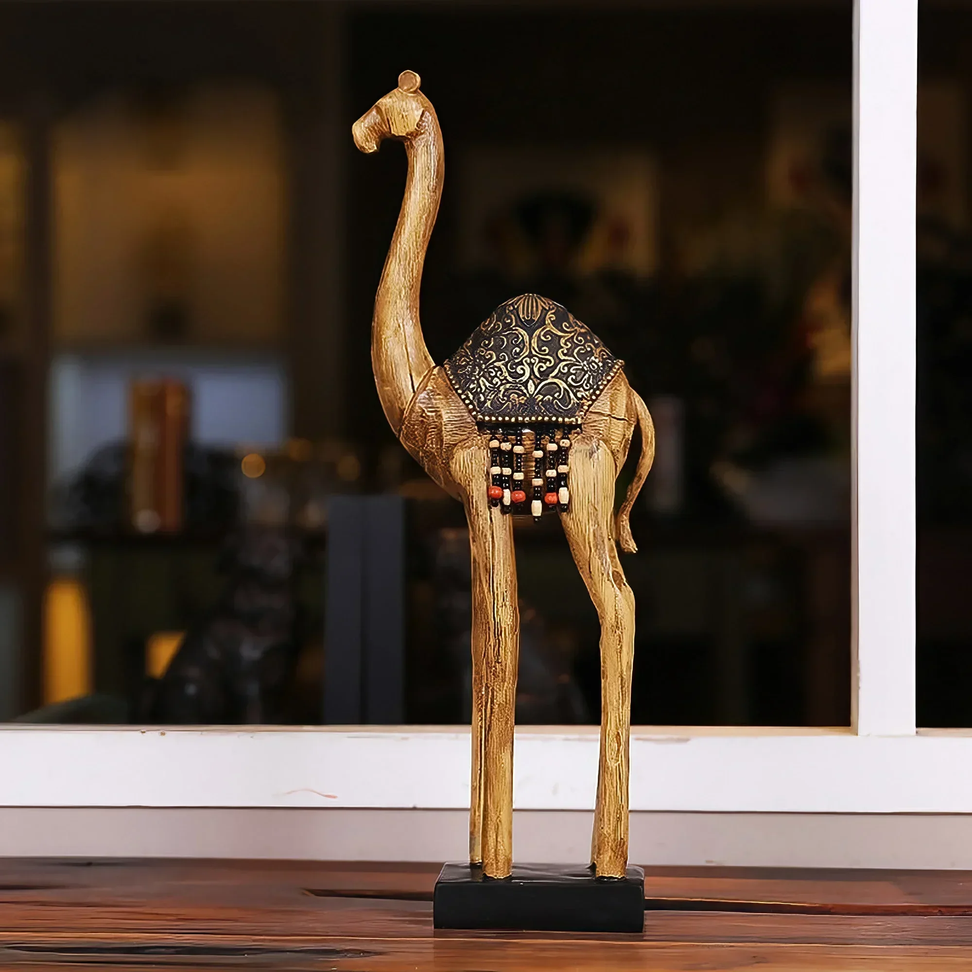 Desert Camel Ornament Middle East Style Home Furnishings Creative Wooden Type Dromedary Polyresin Made Deloul