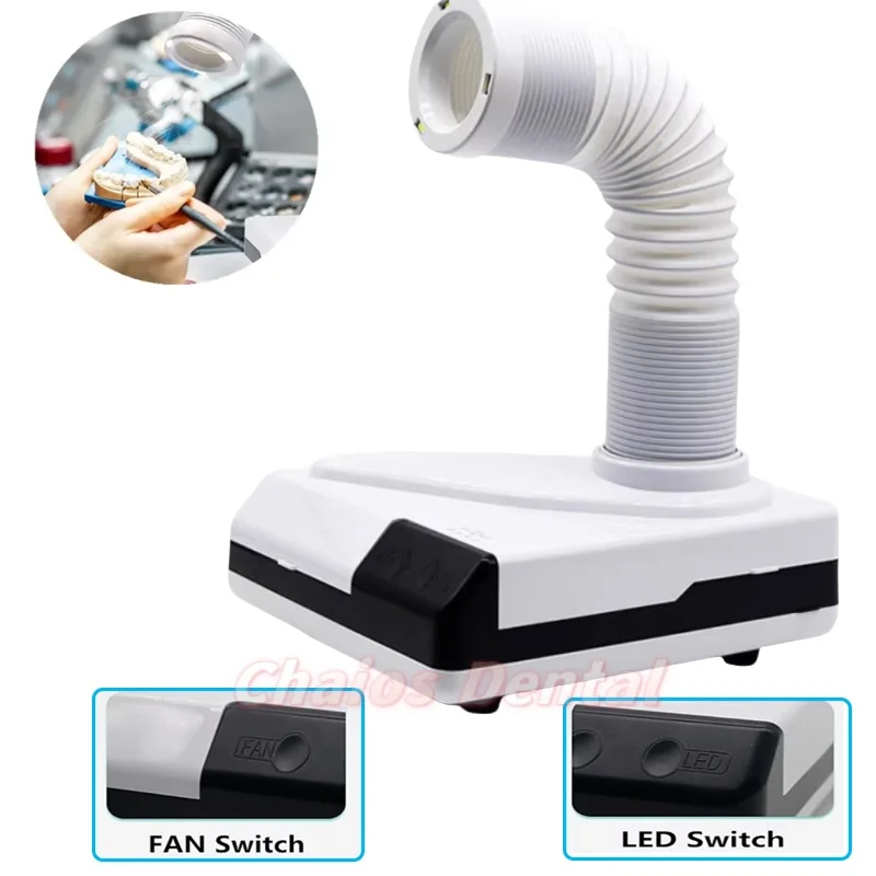 60W Double Use Dental Desktop Vacuum Cleaner Dust Collector With LED Light  Dentistry Nail Dust Collector Machine Powerful Fan