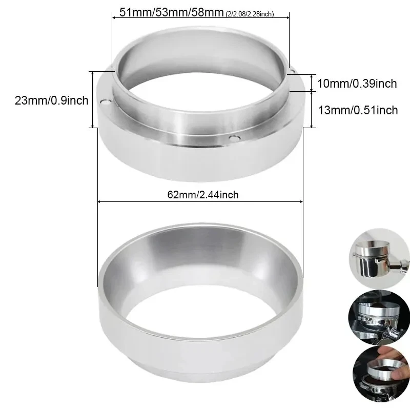 

1Pcs Coffee Dosing Ring Coffee Powder Tamper With Magnet for 51mm 53mm 58mm Bottomless Portafilter Coffeeware Teaware