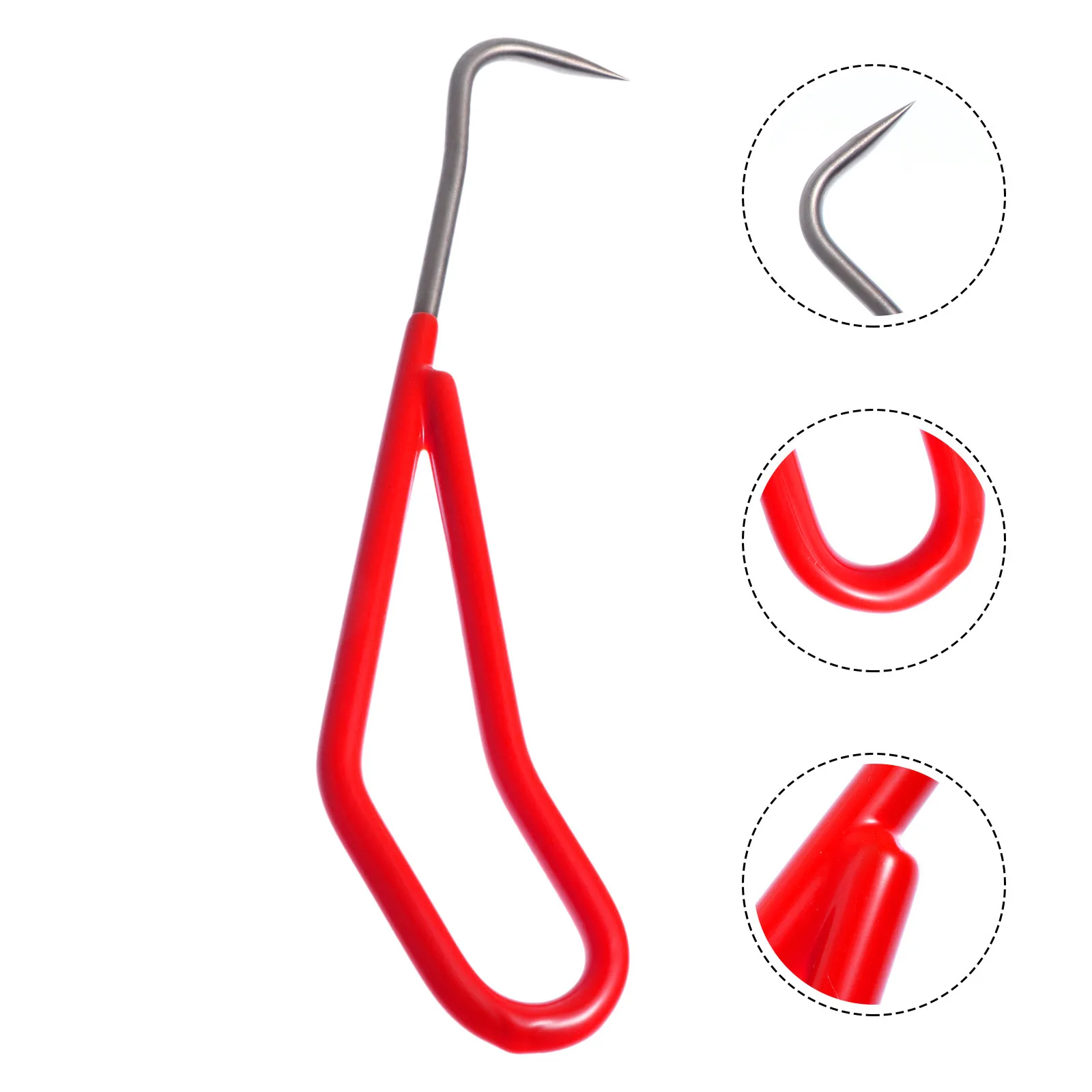 أداة إزالة جذور الأعشاب اليدوية المريحة من الفولاذ المقاوم للصدأ للحديقة، خطاف منحني، خفيف الوزن ومتين، مستخرج الجذر