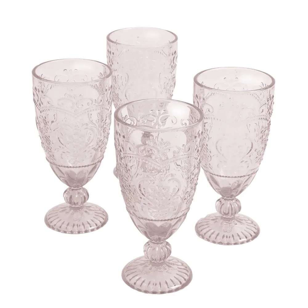 

Glass Rose Tea Cups, 14.7 oz, Set of 4 Easy to Clean