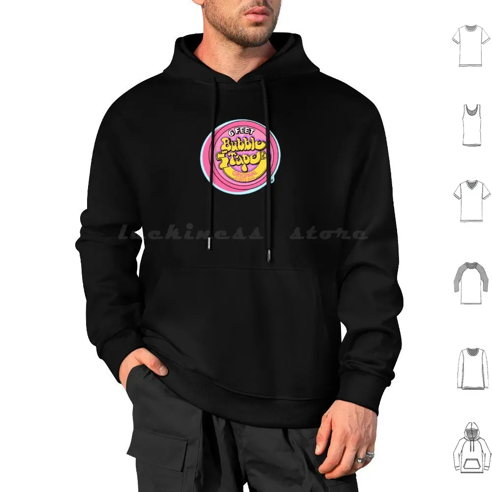 Bubble Tape Bubble Gum-Background Hoodies Long Sleeve Bubble Tape 90s Candy Retro 80s Fun Stripe Gum Sweets Vintage Fun