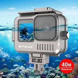 PULUZ For GoPro Hero 12 11 10  9 Black 40m Waterproof Housing Aluminum Alloy Protective Cage Sport Camera Diving Cover Case