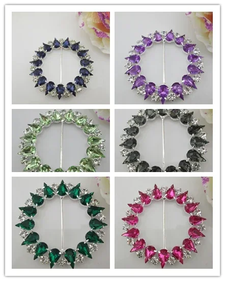 1pcs Acrylic Diamond Rhinestone Buckles for Ribbon Slider Scarf Shirt Buckles Knotted Button