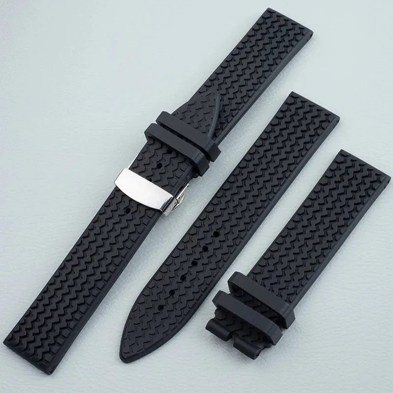 23 مللي متر 21 مللي متر المطاط حزام الساعات سيليكون لينة حزام ساعة اليد سوار مع مشبك الصلب لسلسلة شوبان تشوبارد الكلاسيكية سباق 168511