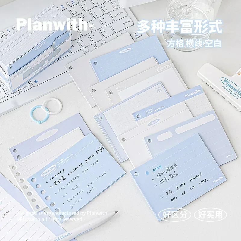 1 Box Punched Sticky Notes, Multi-functional Notes Korean Stationery Cute Note Books for Girls Back To School