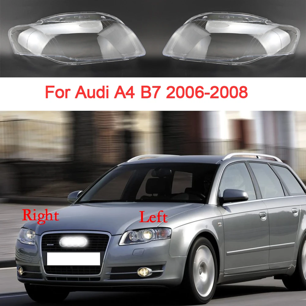 For Audi A4 B7 2006 2007 2008 Car Headlight Cover Cover Lens Clear Headlamp Shell Car Accessoires Replacement