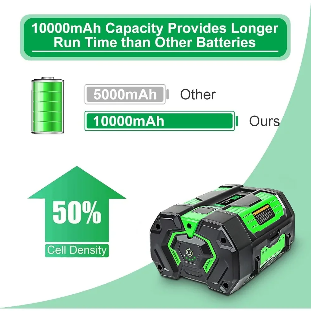 NEW.56V 10Ah High Power Rechargeable Lithium-Ion Battery for EGO 56V Cordless Power Equipment Replace BA5600T BA6720T