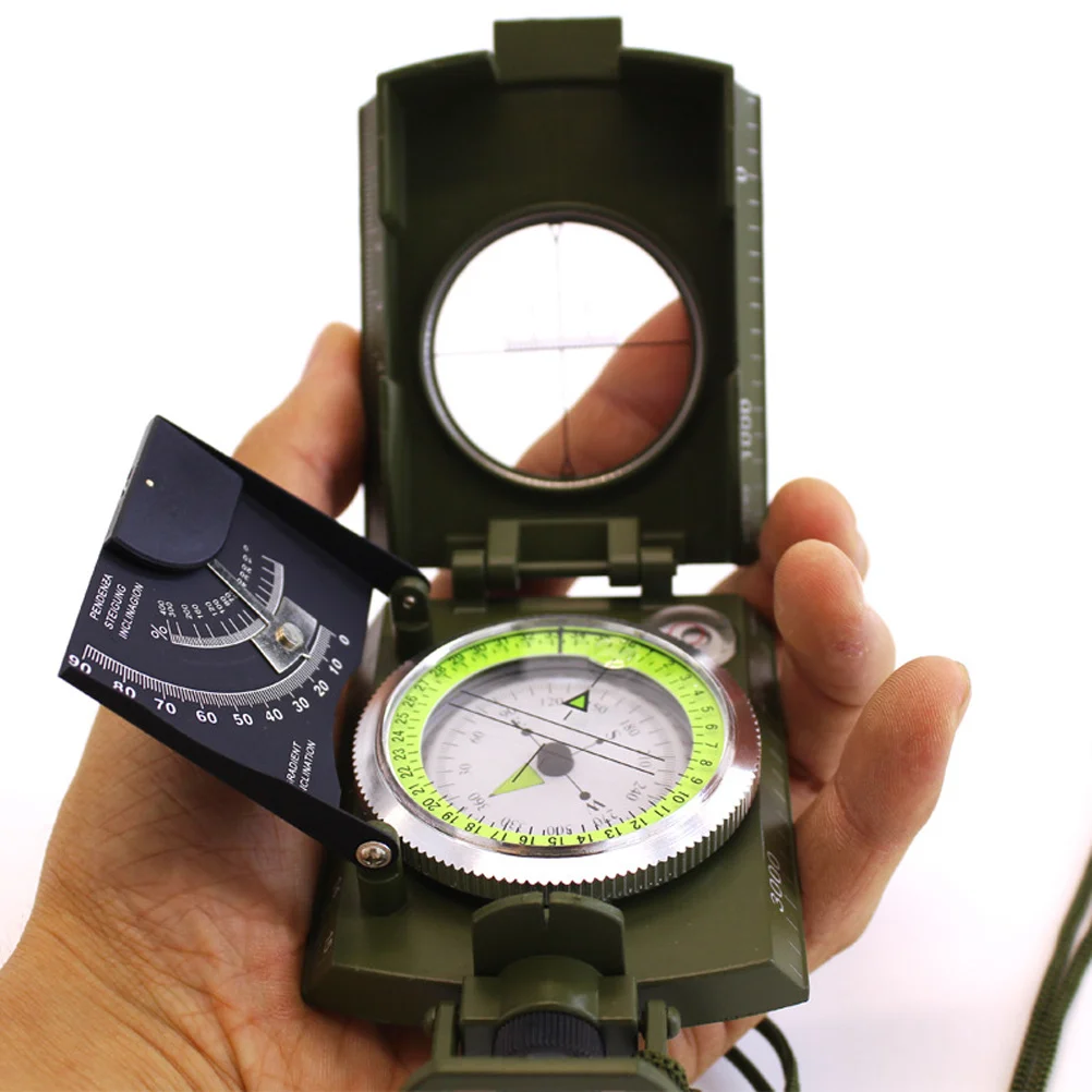 

Premium Compass Zinc Alloy Compact Waterproof Night Fluorescence Scales Professional Hiking Navigation Tool Military Grade