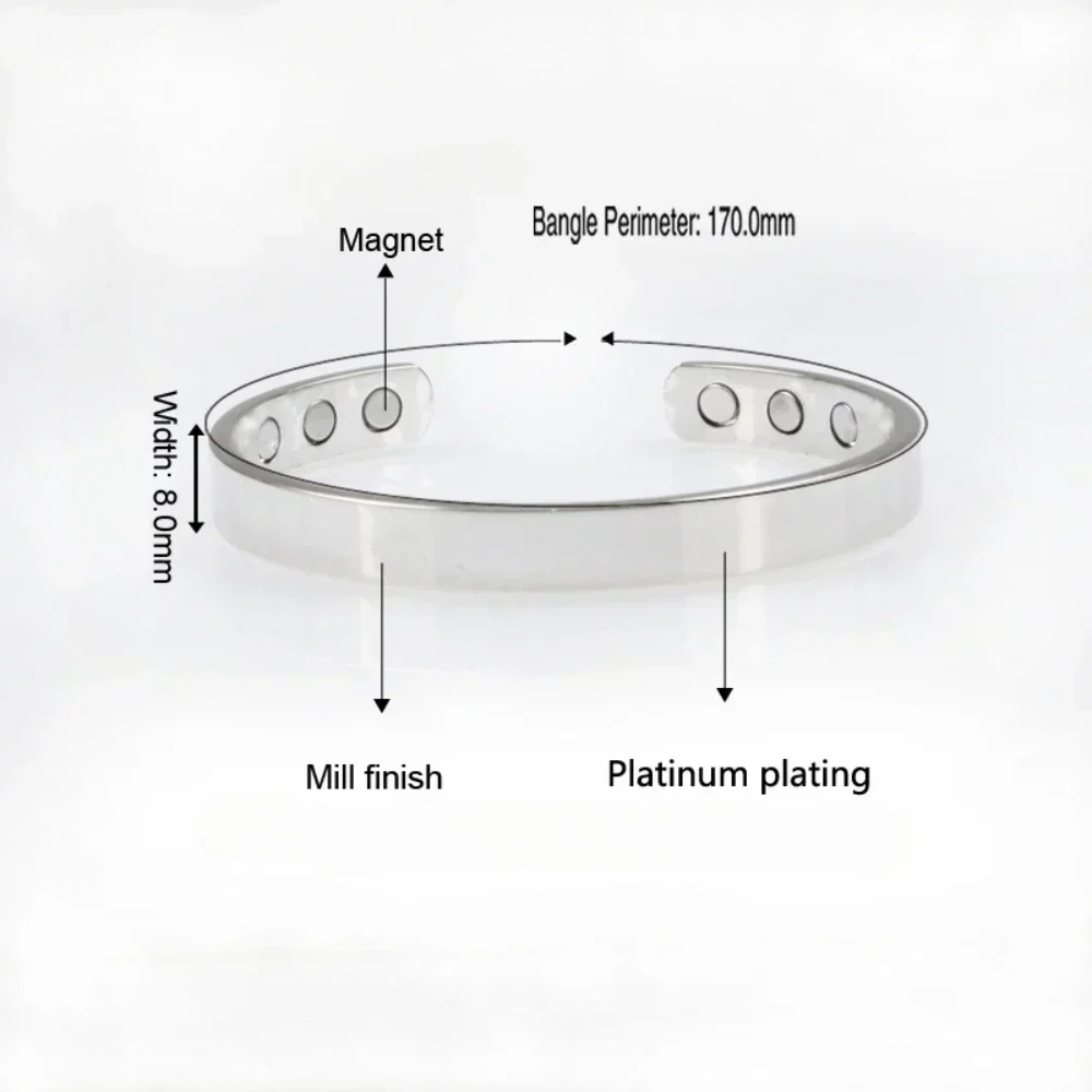 Terapia magnetica Bracciale a forma di C Salute Ioni negativi Energia Anti russamento Acciaio inossidabile Personalizzazione personalizzata Regolabile
