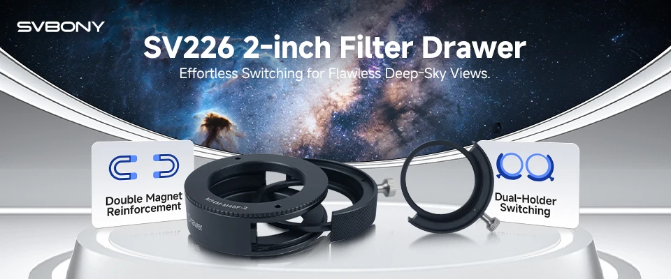 Svbony SV226 M42/M54 Filterschublade Doppelmagnetverstärkung Doppelhalter Schalten für Deep-Sky-Teleskopfotografie – Detail 10