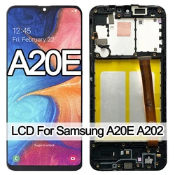 LCD 디스플레이 터치 스크린 디지타이저 어셈블리, 삼성 갤럭시 A20e A202 A202F A202DS 용 인셀 LCD 교체, 5.8 인치