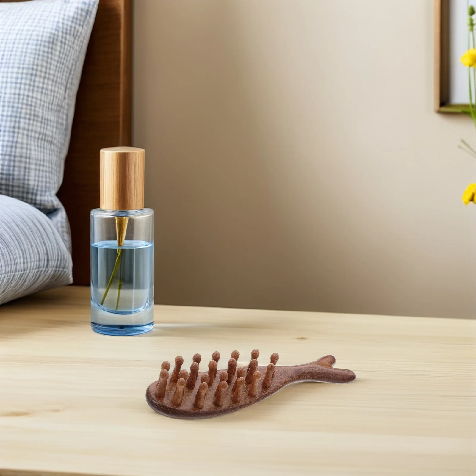 

Массажная расческа из массива сандалового дерева для кожи головы, деревянный массажер для расслабления и ухода за волосами, инструмент для гуаша и скребкового массажа кожи головы, ручная работа